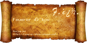 Feuerer Ákos névjegykártya